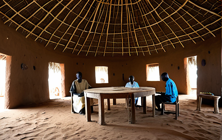 남수단의 전통 가옥 - Tukul Interior**
"Interior of a traditional South Sudanese tukul, showing the circular design and t...