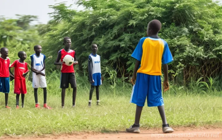 남수단 스포츠와 축구 - **Title: A Roar of Unity: South Sudanese Football Fans Celebrating**
    **Prompt:** An electrifying...