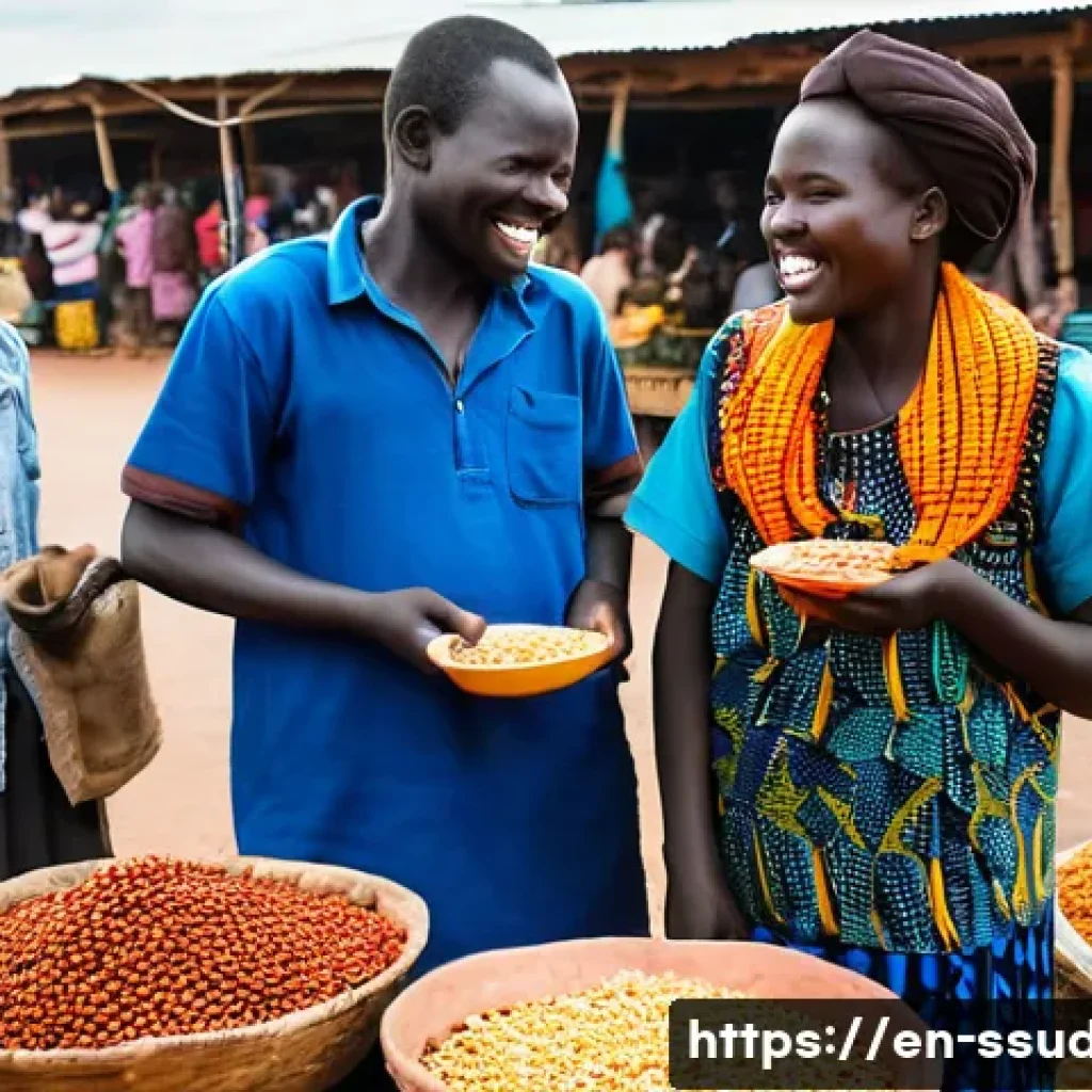 남수단에서 유학하기 - **Vibrant Juba Market Life and Community Connection:**
A bustling outdoor market scene in Juba, ...