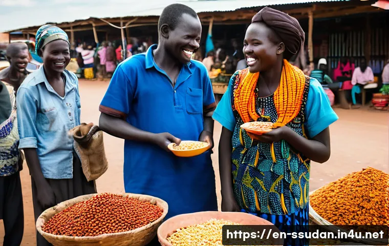 남수단에서 유학하기 - **Vibrant Juba Market Life and Community Connection:**
A bustling outdoor market scene in Juba, ...